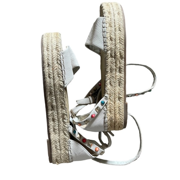 Marc Fisher Vajen Studded Ankle Strap Espadrilles Platform Sandals - Picture 7 of 11